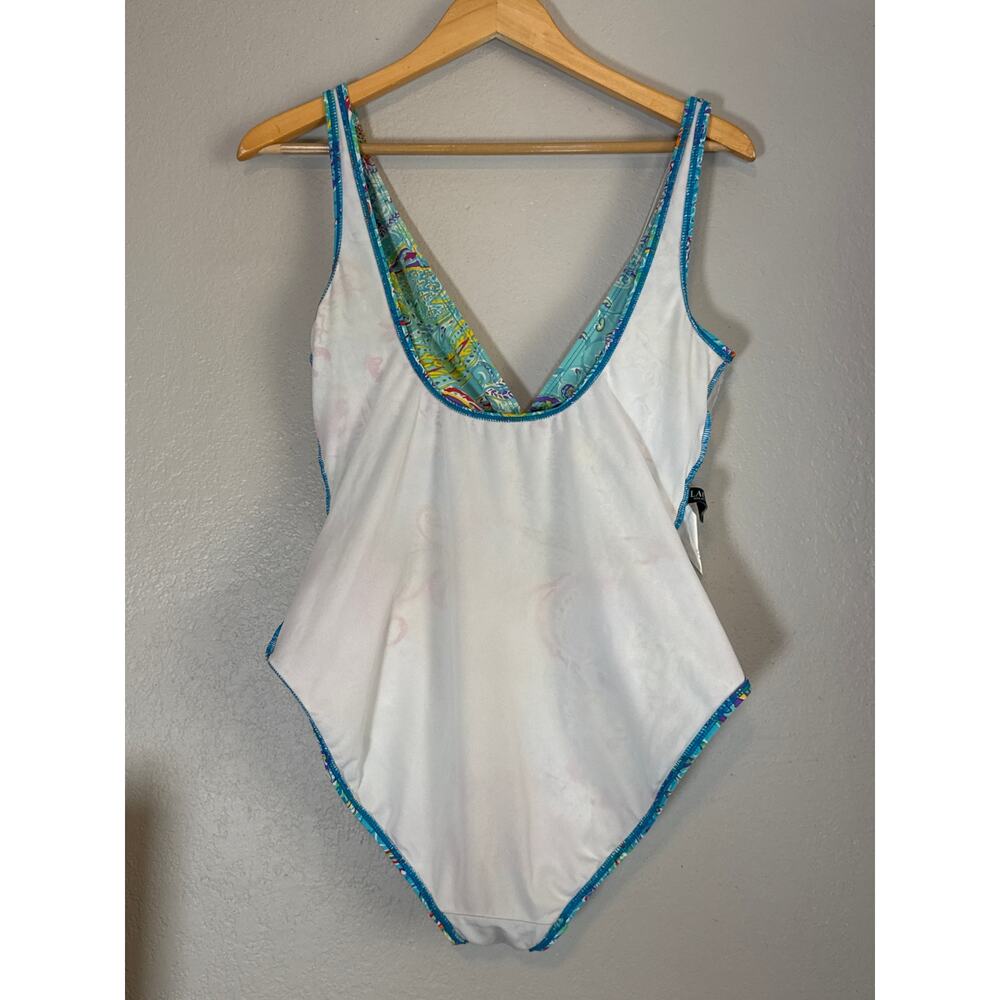 Lauren Ralph Lauren Floral One Piece Swimsuit Print Carnivale Paisley Size 12 - Picture 7 of 9